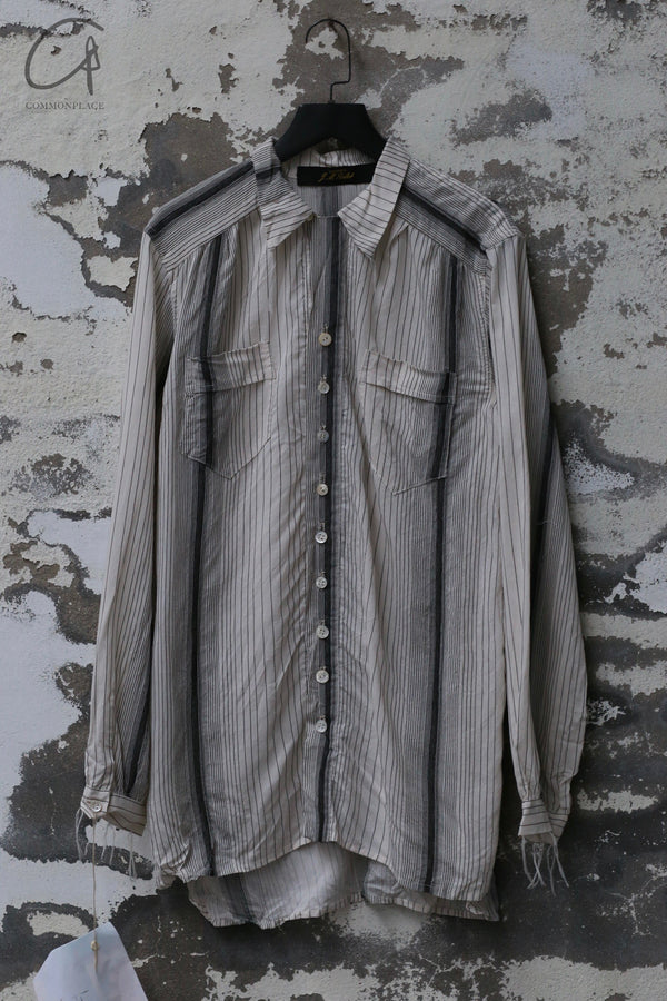 ARCHIVIO J.M.Ribot 24 Autumn/Winter Vertical Striped Shirt Italy AJM-SH22/DN-0 Black and White